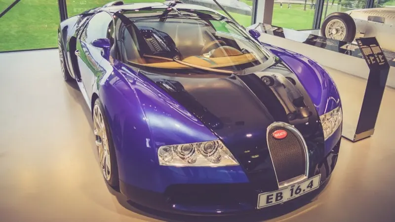 Bugatti Veyron 16.4 in midnight blue, museum-grade preservation